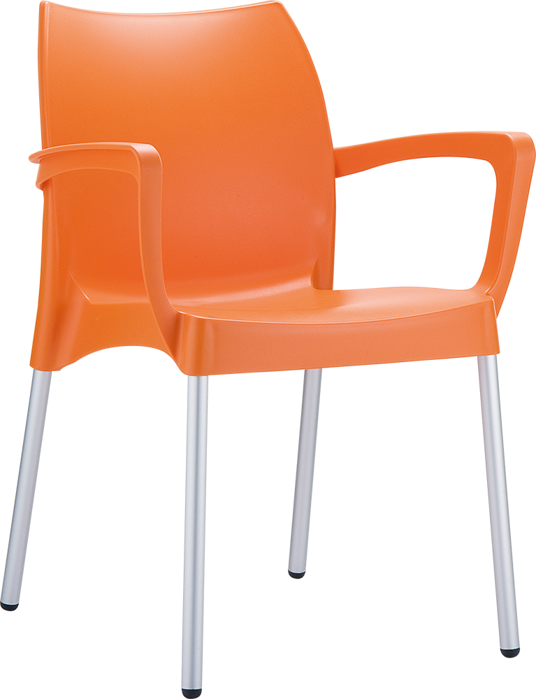 047 Dolce Arm Chair with Aluminium Legs