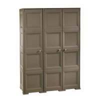 4 Tier Cabinet, 3 Wood Style Doors