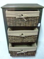 Cabinet w/3 Drawers - Burnt Wood