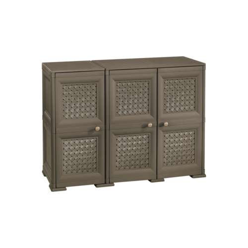 2 Tier Cabinet, 3 Wood Style Door