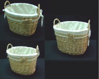 3 pcs Cane Set Of Oval Baskets