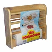 98291 Kitchen Roll Paper Holder Natural Wood