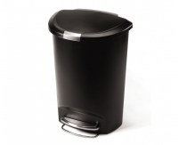 Pedal Bin 50 Ltr Semi round Black Plastic CW1355
