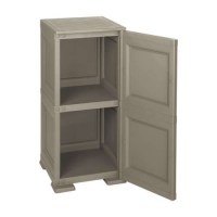 Single Door 2 Tier Storage Cabinet with Wicker Door