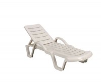 Sunlounger with Arms White