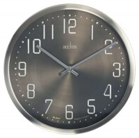 Wall Clock 30cm Acctim 27467 Alvik Brushed Steel 27467